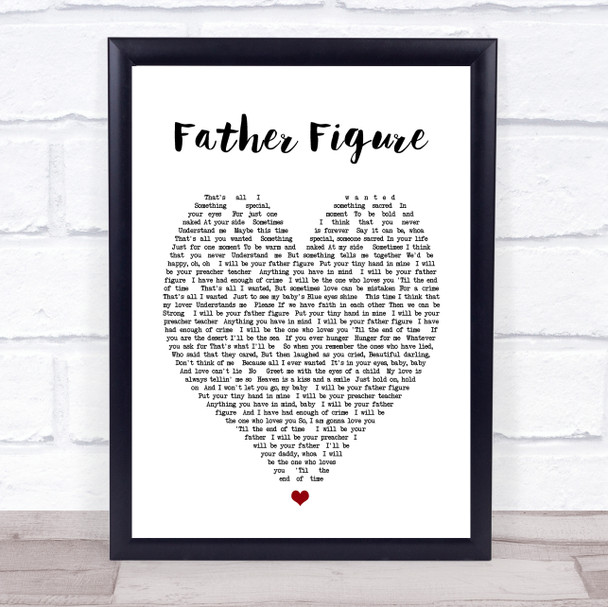 George Michael Father Figure Heart Song Lyric Music Wall Art Print