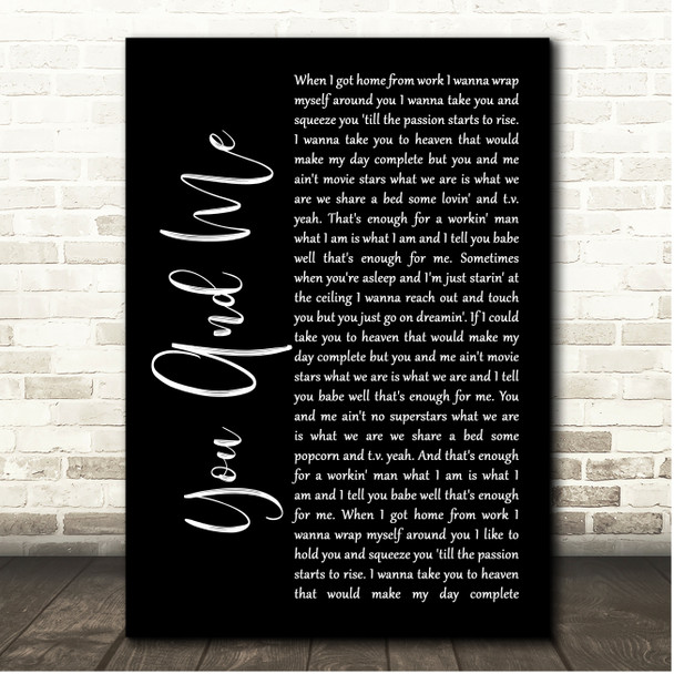 Alice Cooper You And Me Black Script Song Lyric Print