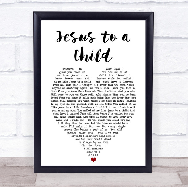 George Michael Jesus To A Child Heart Song Lyric Music Wall Art Print