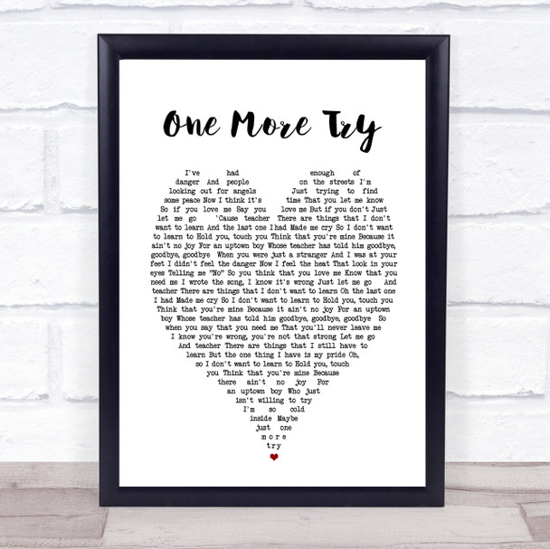 George Michael One More Try Heart Song Lyric Music Wall Art Print