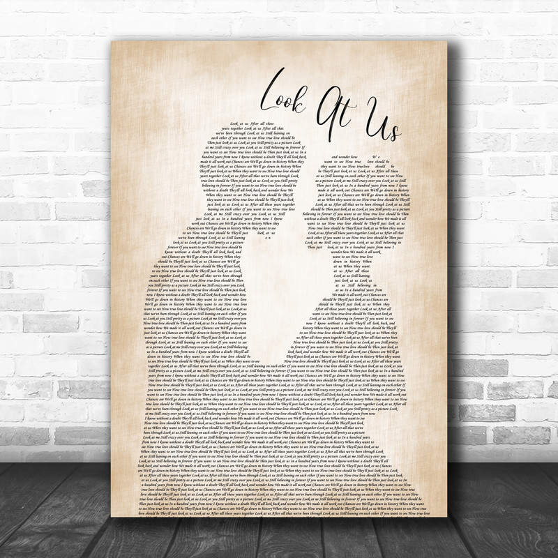 Vince Gill Look At Us Man Lady Bride Groom Wedding Song Lyric Poster Print Song Lyric Designs
