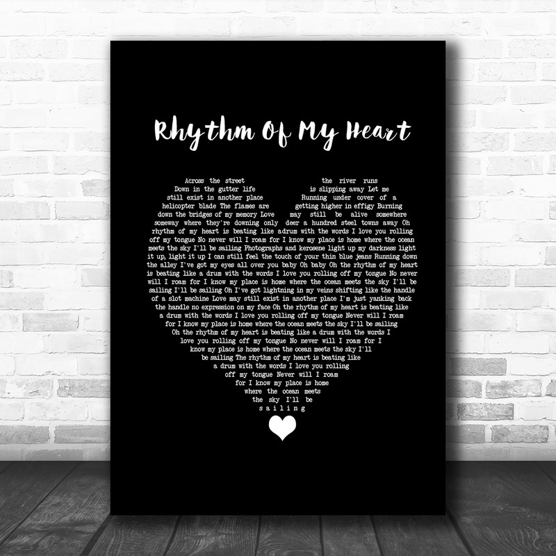 Rod Stewart Rhythm Of My Heart Black Heart Song Lyric Poster Print ...