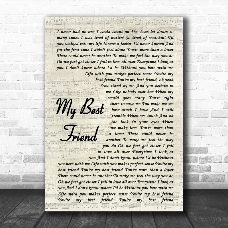 Tim McGraw My Best Friend Song Lyric Vintage Script Music ...