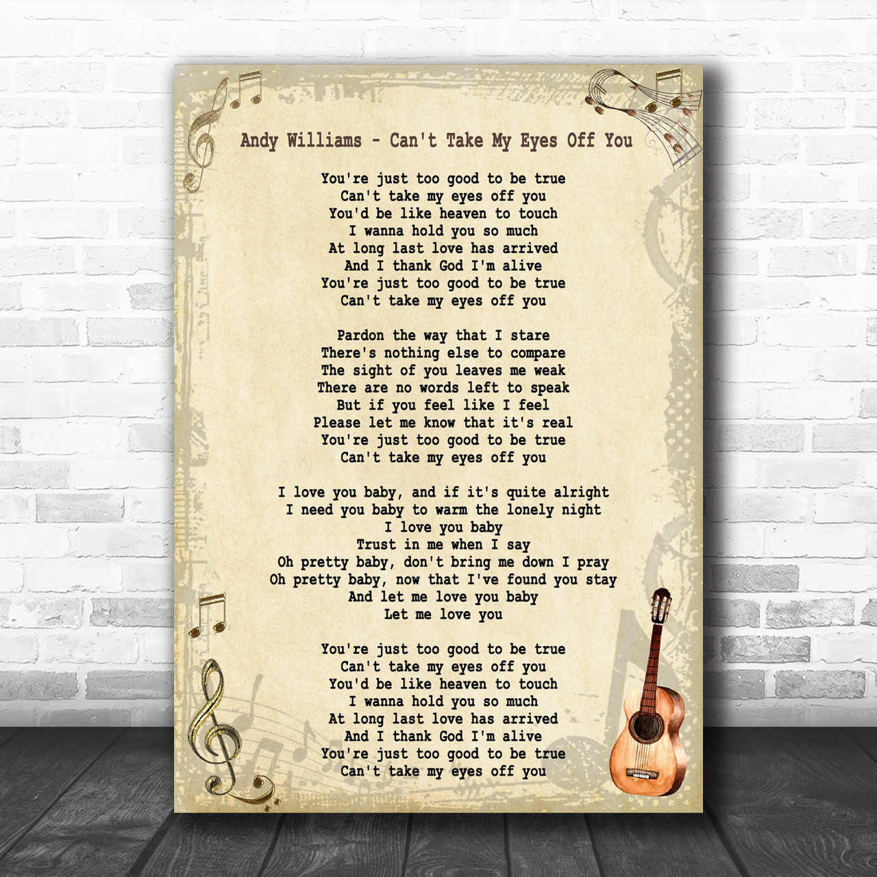 Andy Williams Can T Take My Eyes Off You Song Lyric Music Wall Art Print Song Lyric Designs Andy Williams Can T Take My Eyes Off You Song Lyric Music Wall Art Print Song Lyric Designs