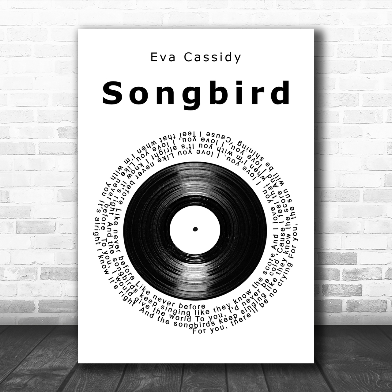 Eva Cassidy Songbird Vinyl Record Song Lyric Music Wall Art Print Song Lyric Designs