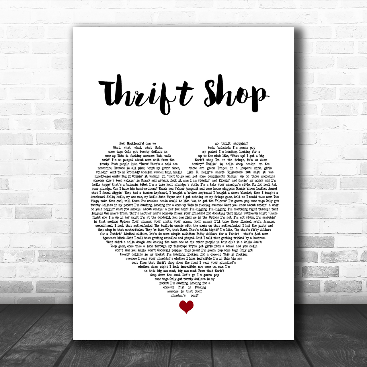 Macklemore Ryan Lewis Thrift Shop White Heart Song Lyric Music