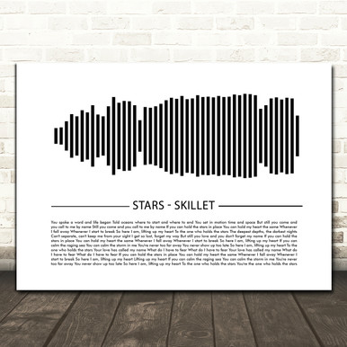 Skillet Stars Sound Wave Minimal Song Lyric Print - Song Lyric Designs