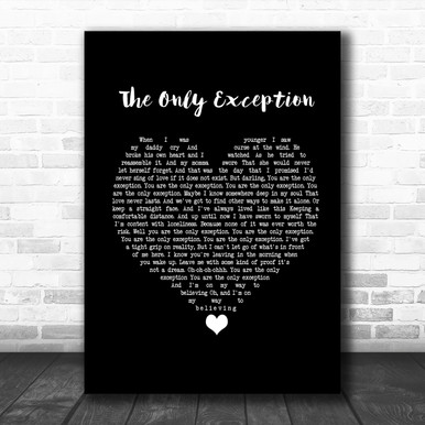 Paramore The Only Exception Black Heart Song Lyric Poster Print - Song