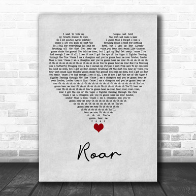 Katy Perry Roar Script Heart Song Lyric Quote Music Print - Song