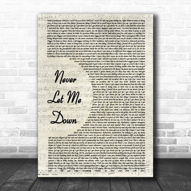 Script Kanye Kanye West Never Let Me Down Vintage Script Song Lyric Music Art Print ...