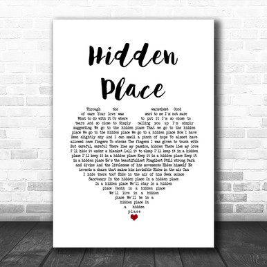 Bjork Hidden Place White Heart Song Lyric Music Art Print - Song Lyric
