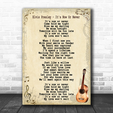 It's Now or Never by Elvis Presley Vintage Song Lyrics on Parchment iPhone  XS Max Case by Design Turnpike - Instaprints