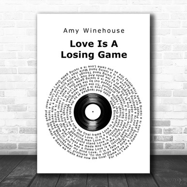 Amy Winehouse Love Is A Losing Game Vinyl Record Song Lyric Art Print ...