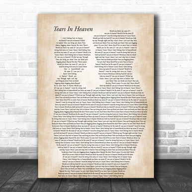 Lyrical Perceptions on X: Excited to share the latest addition to my #  shop: Tears in Heaven  Eric Clapton Inspired Song Lyric Art Print  *PHYSICAL PRINT*  #art #lyrics #music #poster #