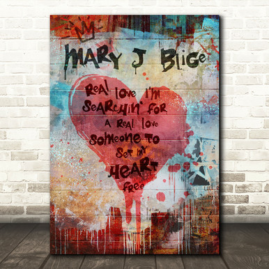 Graffiti Heart Canvas Wall Art  Beatles Lyrics Heart Print