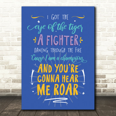 Katy Perry Roar Script Heart Song Lyric Quote Music Print - Song