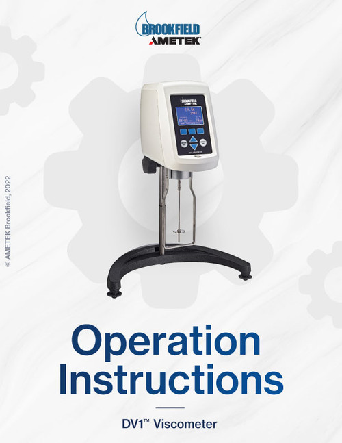 DV1 Viscometer Operations Manual