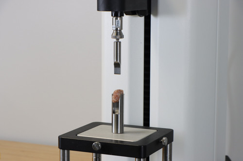 Volodkevich Bite Jaws for testing bite force of meat products using shear cutting-test. Fixture Base Table required.