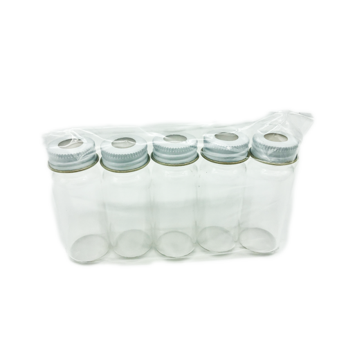 Bottle Kit. Glass Sample bottles with metal cap and septa.