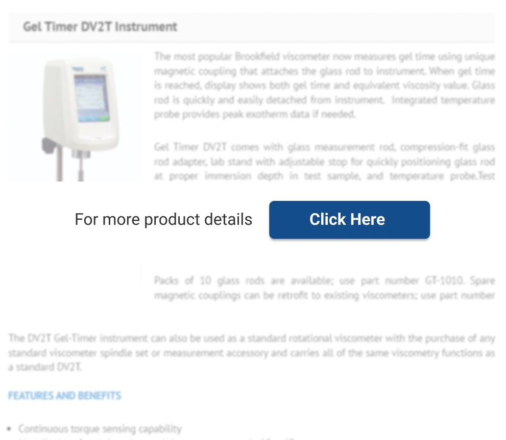Ametek Brookfield DV2T viscometer with Gel Timer Functionality