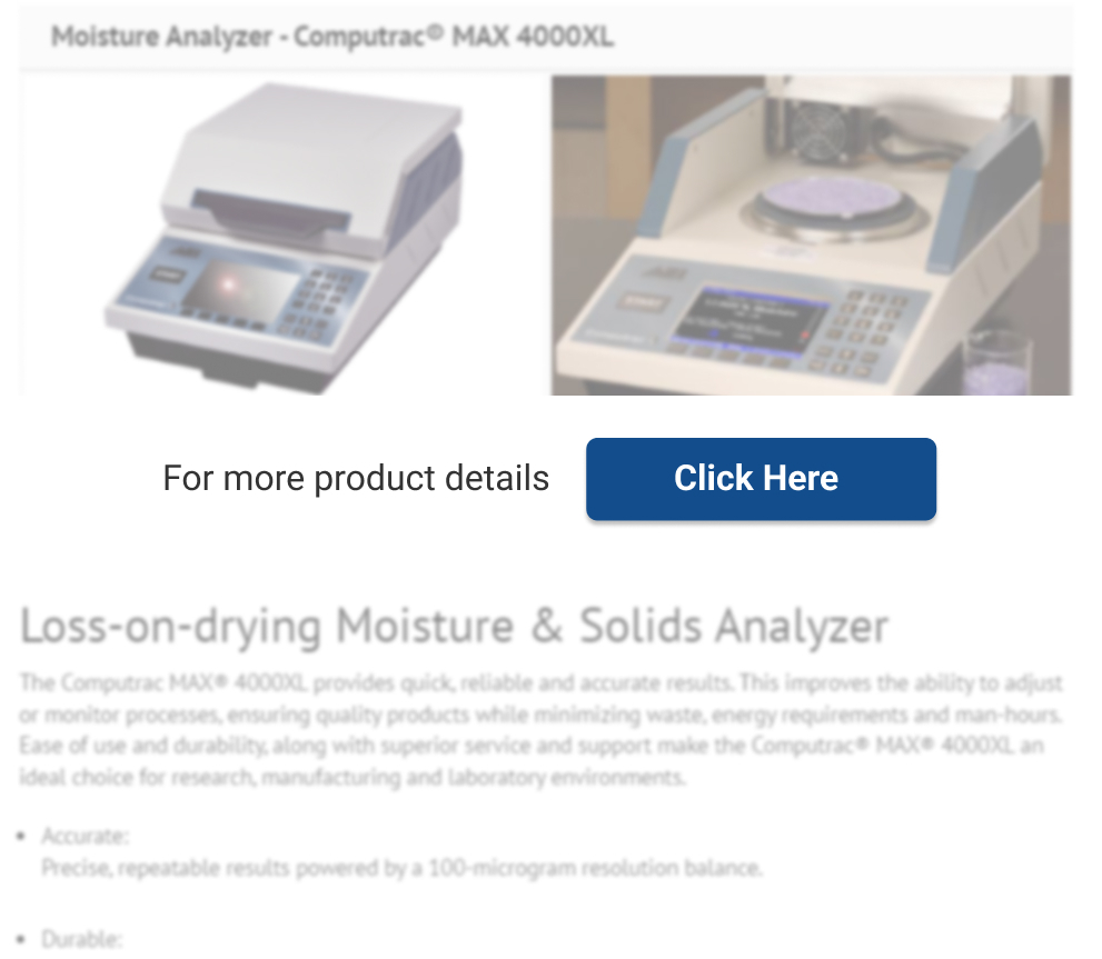 Ametek Brookfield Computrac MAX 4000XL Moisture Analyzer