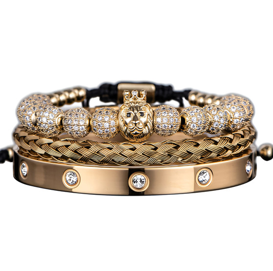 Armband Set - 3-teilig - Kristall King Lion Armband Set - 3-teilig - Kristall King Lion