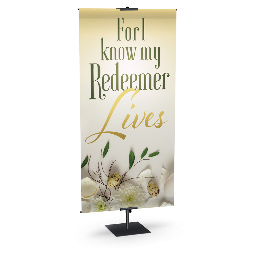 Church Banner - Easter - Pastel Redeemer Lives