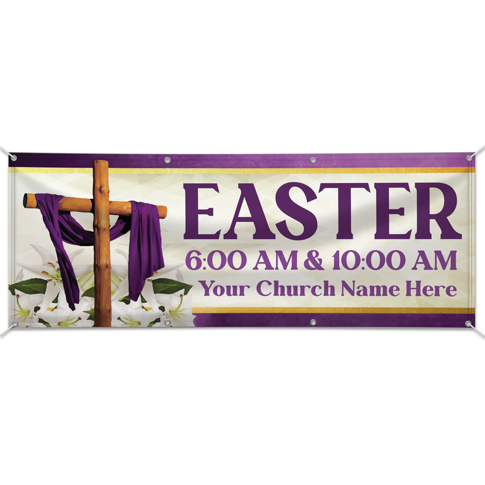 Customizable Outdoor Vinyl Banner - Easter - Jesus is Alive