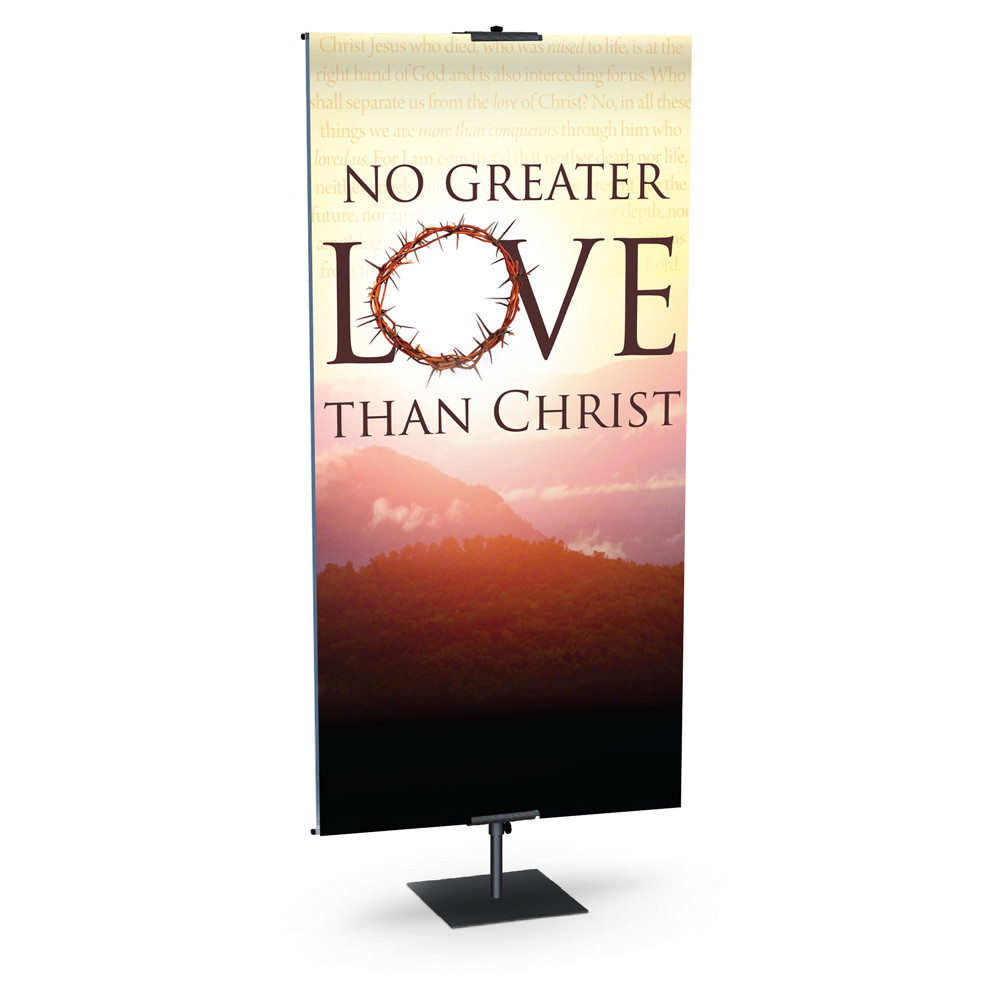 Church Banner - Easter - No Greater Love Sunrise Mountains