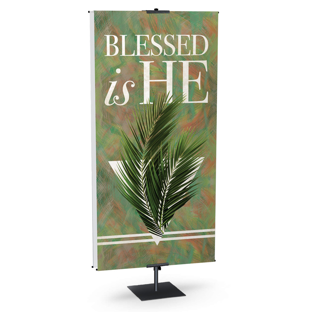 Church Banner - Ivory Easter - Blessed Is He