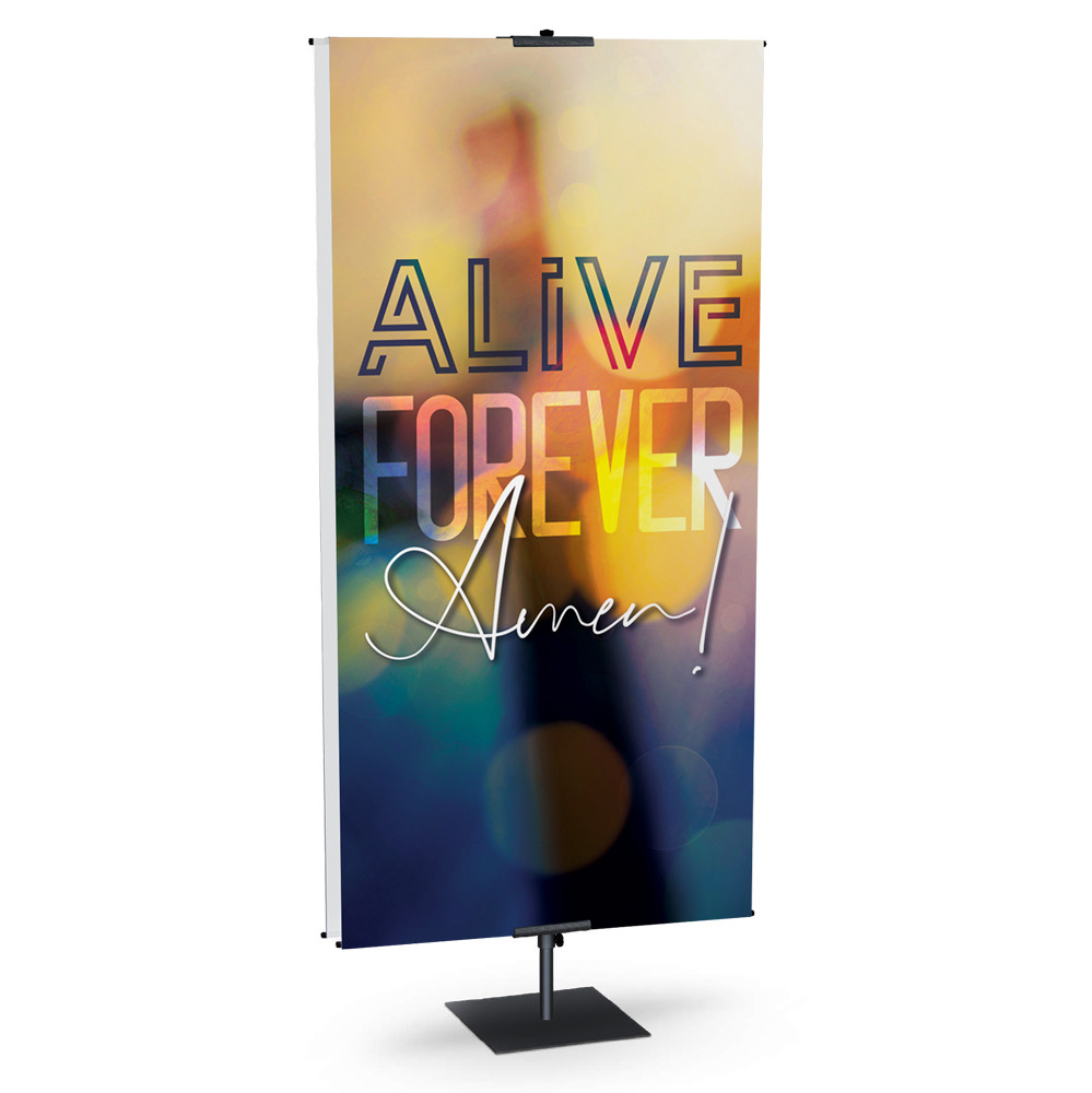 Church Banner - Easter - Alive Forever Amen