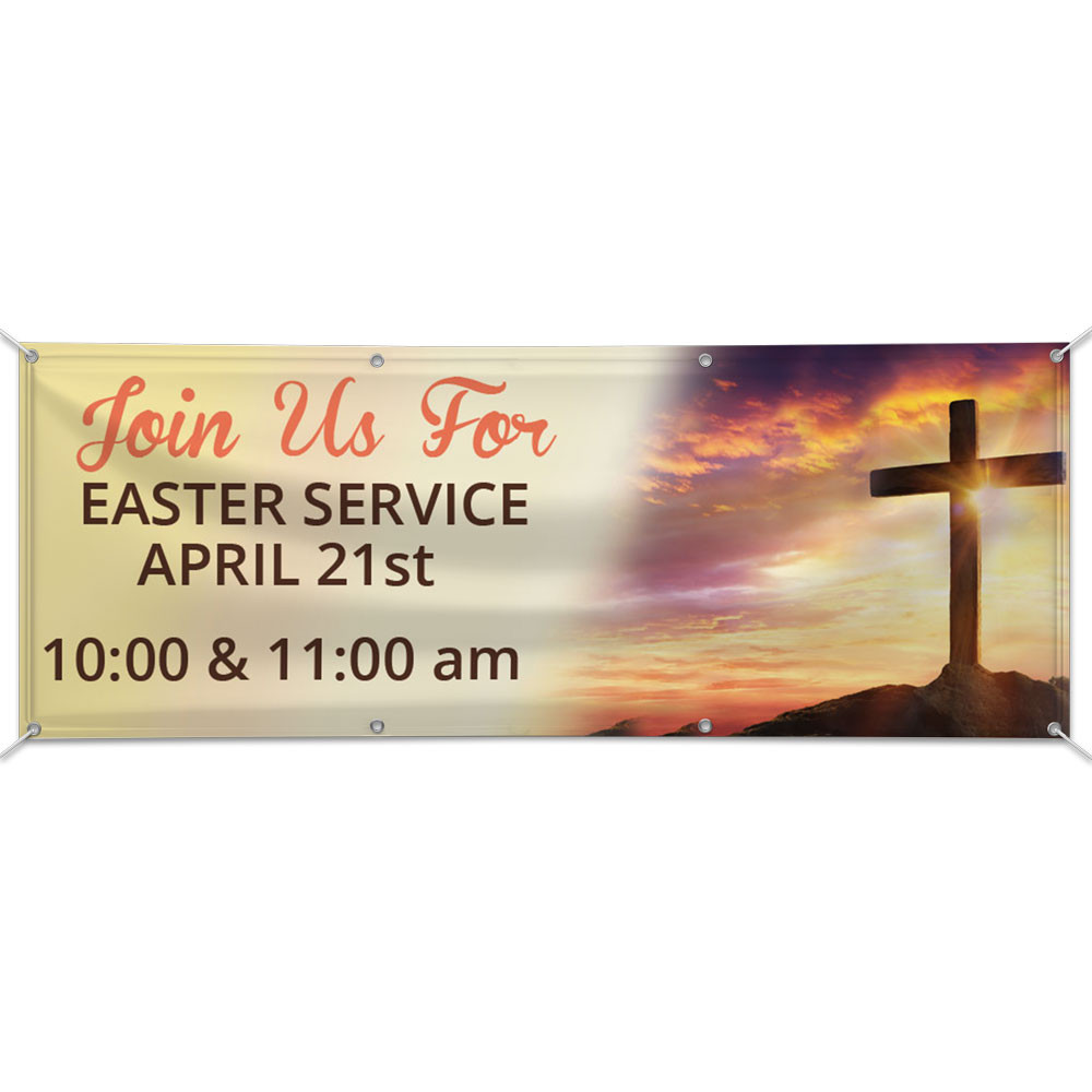Customizable Outdoor Vinyl Banner - Cross - Concordia Supply