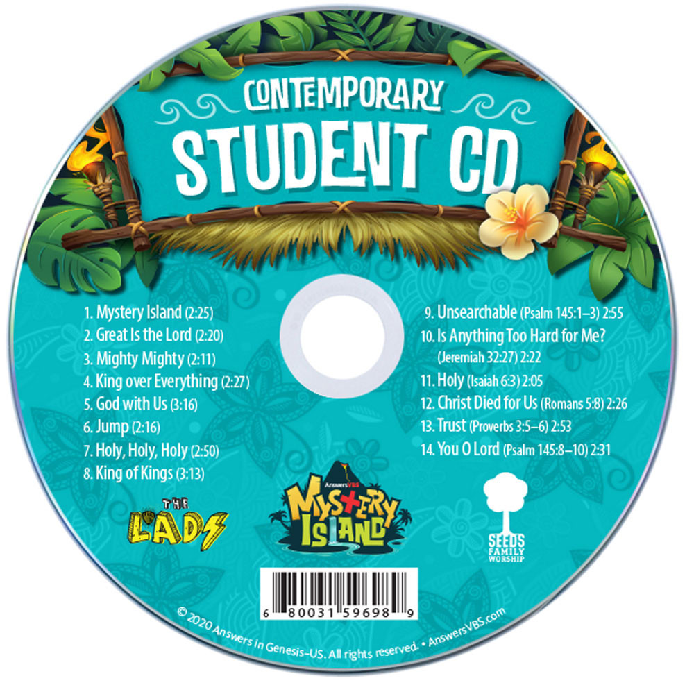 Contemporary Student CDs (Pack of 10) - Mystery Island VBS 2020 by Answers