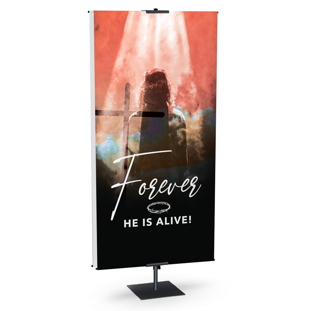 Easter Banner - Black Gradient Series - Forever Jesus Portrait