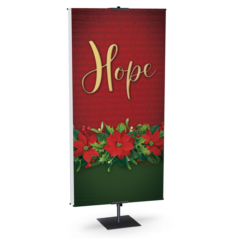 Church Banner - Poinsettia Advent - Hope