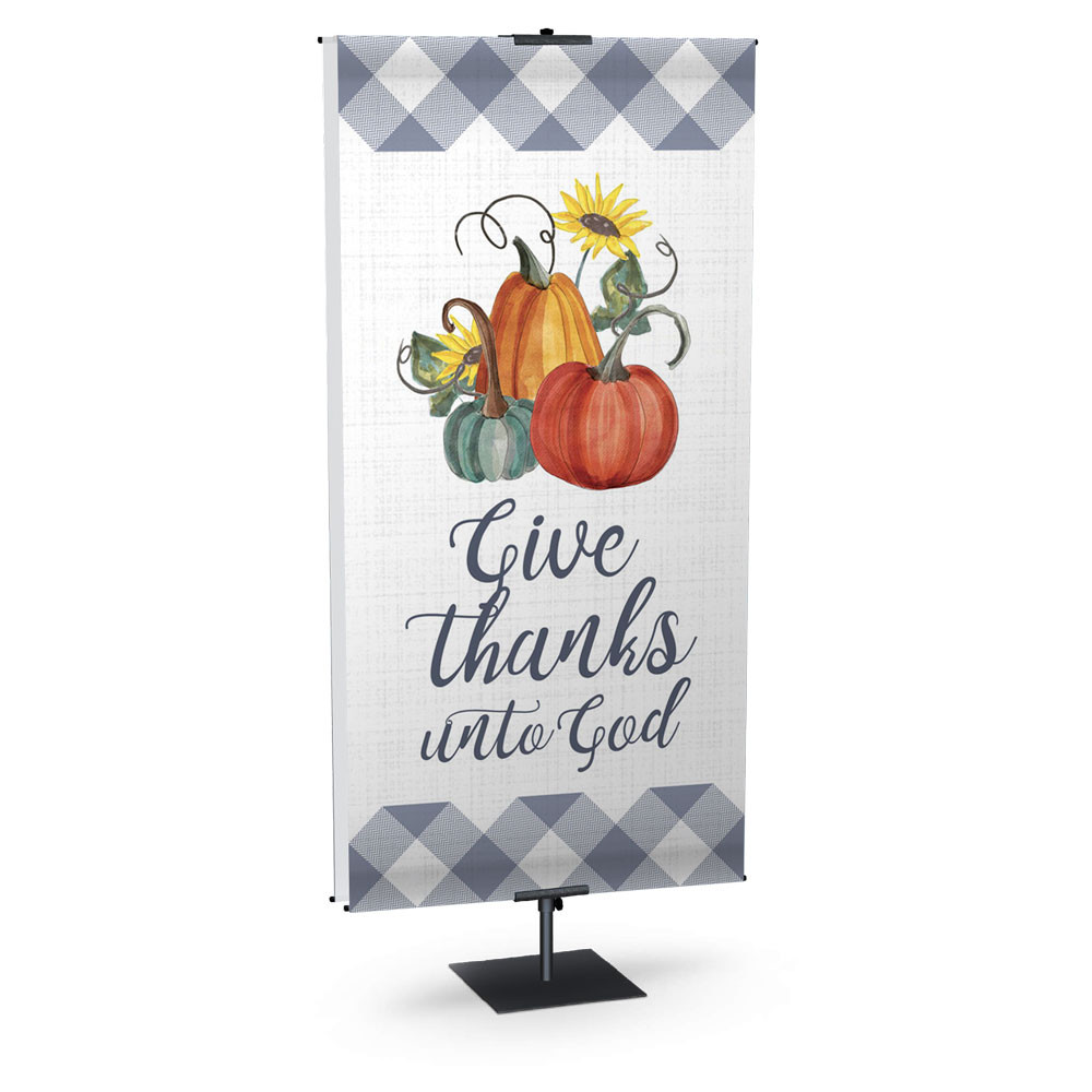 Church Banner - Harvest Plaid - Give Thanks