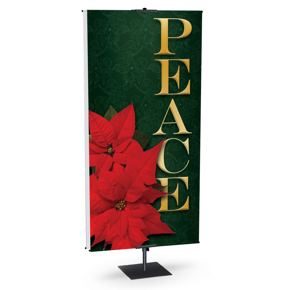 Church Banner - Christmas - Poinsettia Peace - B80502
