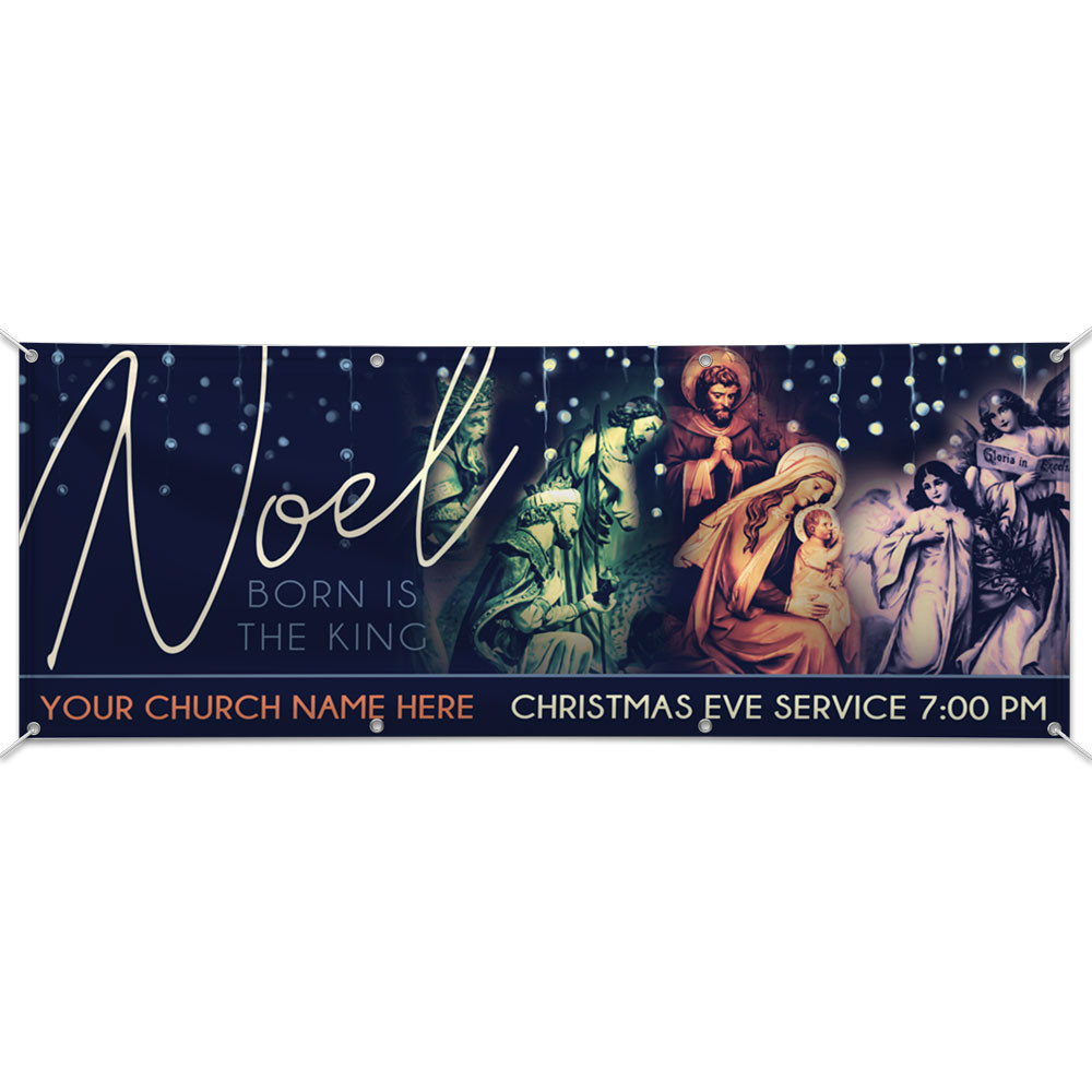 Customizable Outdoor Vinyl Banner - Noel