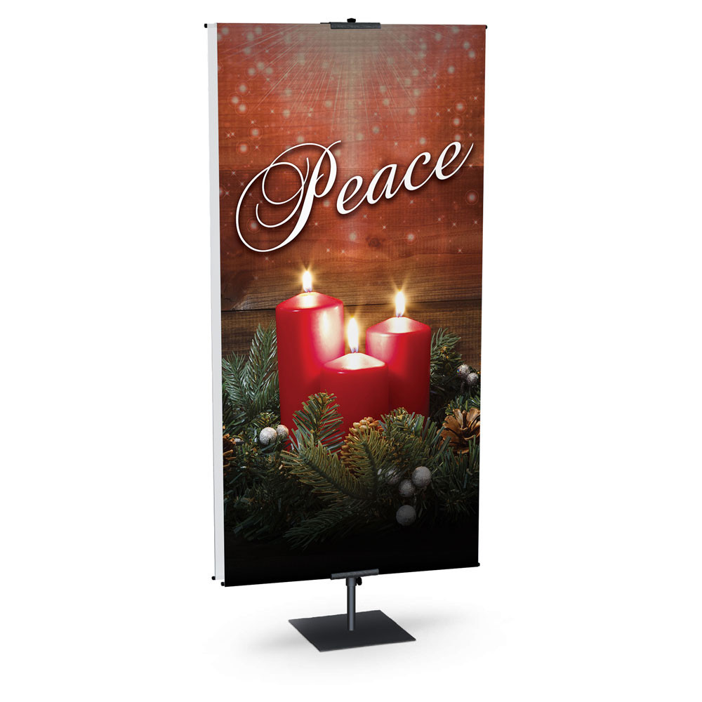 Church Banner - Christmas - Red Candle Advent - Peace