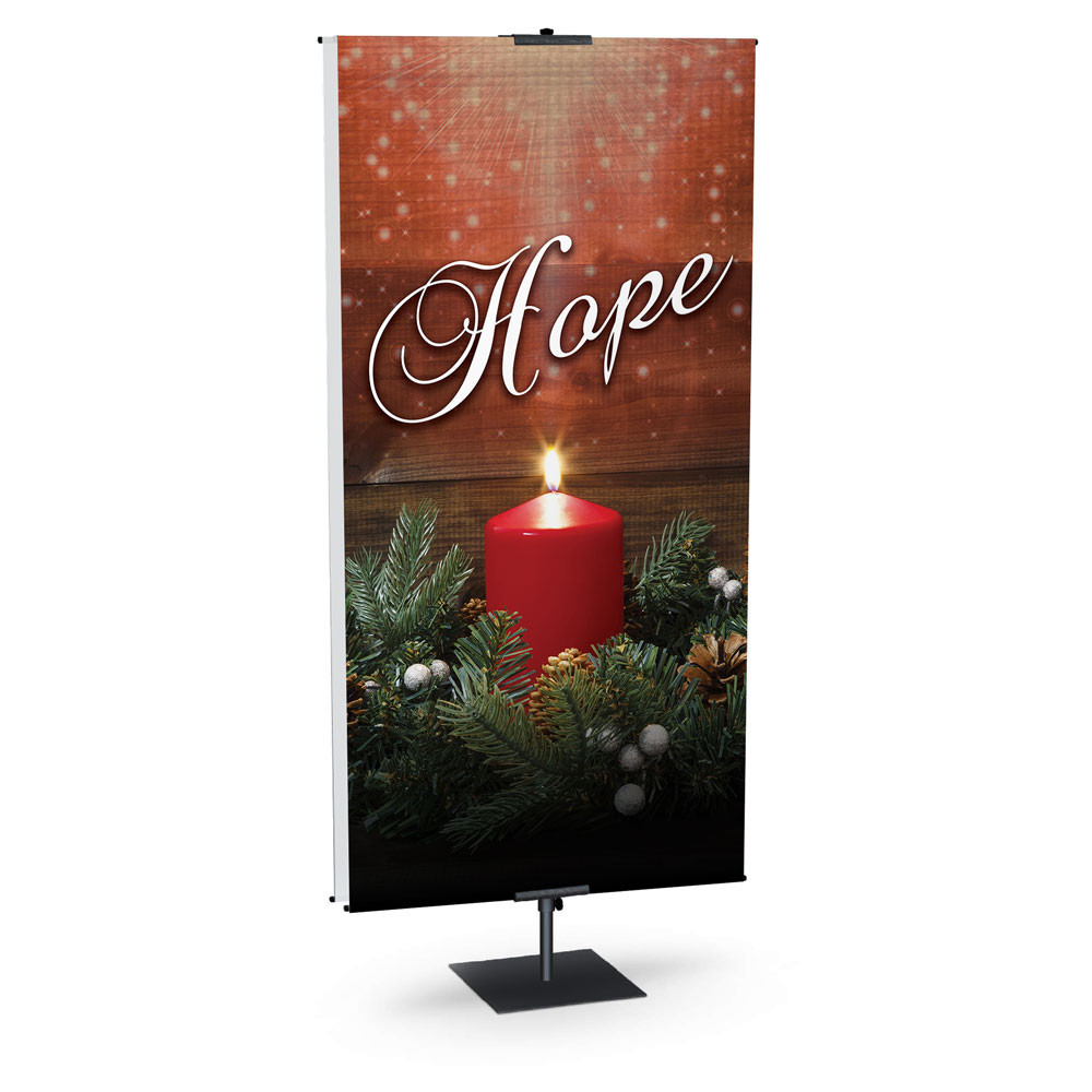 Church Banner - Christmas - Red Candle Advent - Hope