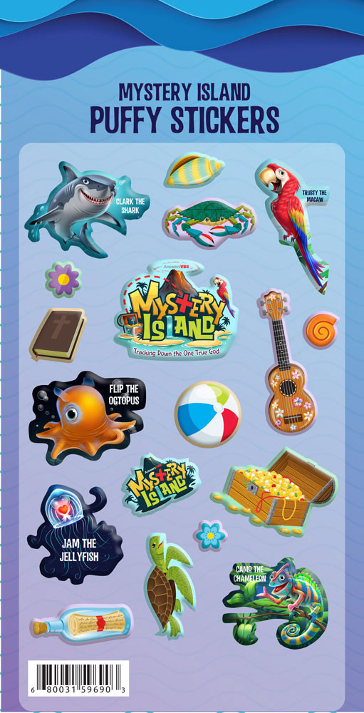 Puffy Stickers (1 page) - Mystery Island VBS 2020 by Answers