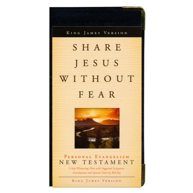 KJV Share Jesus Without Fear New Testament (Bonded Leather, Black) - Bulk Case of 48