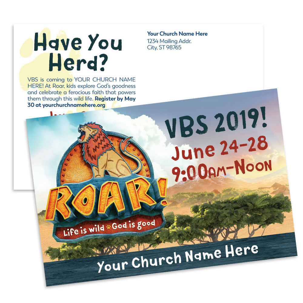 Customizable VBS Postcards - Roar