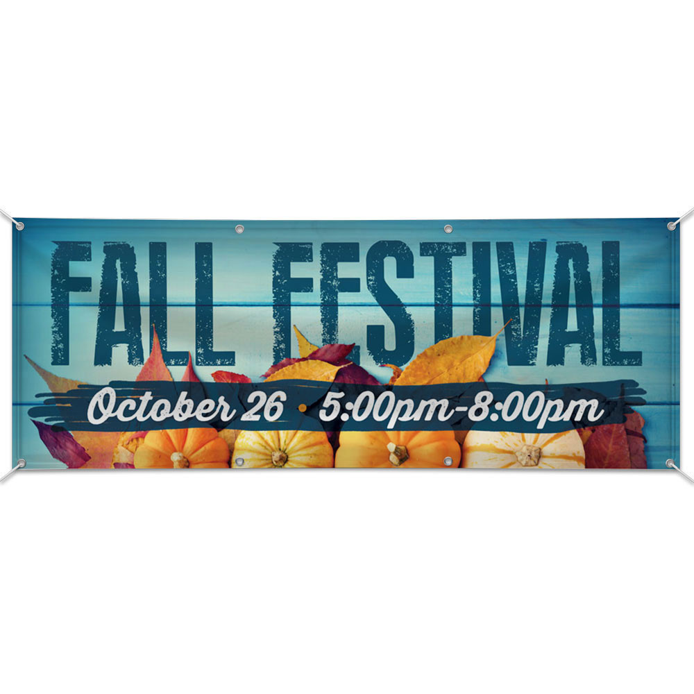 Customizable Outdoor Vinyl Banner - Fall Festival