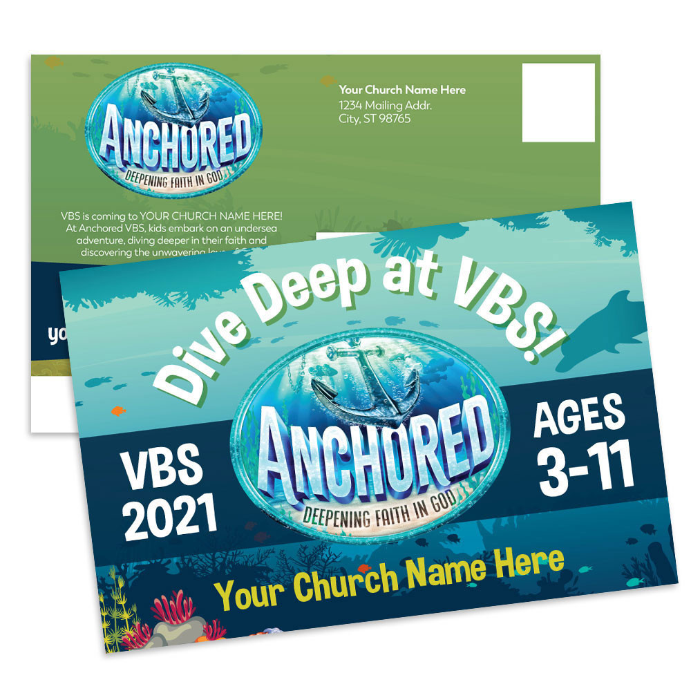 Customizable VBS Postcards - Anchored