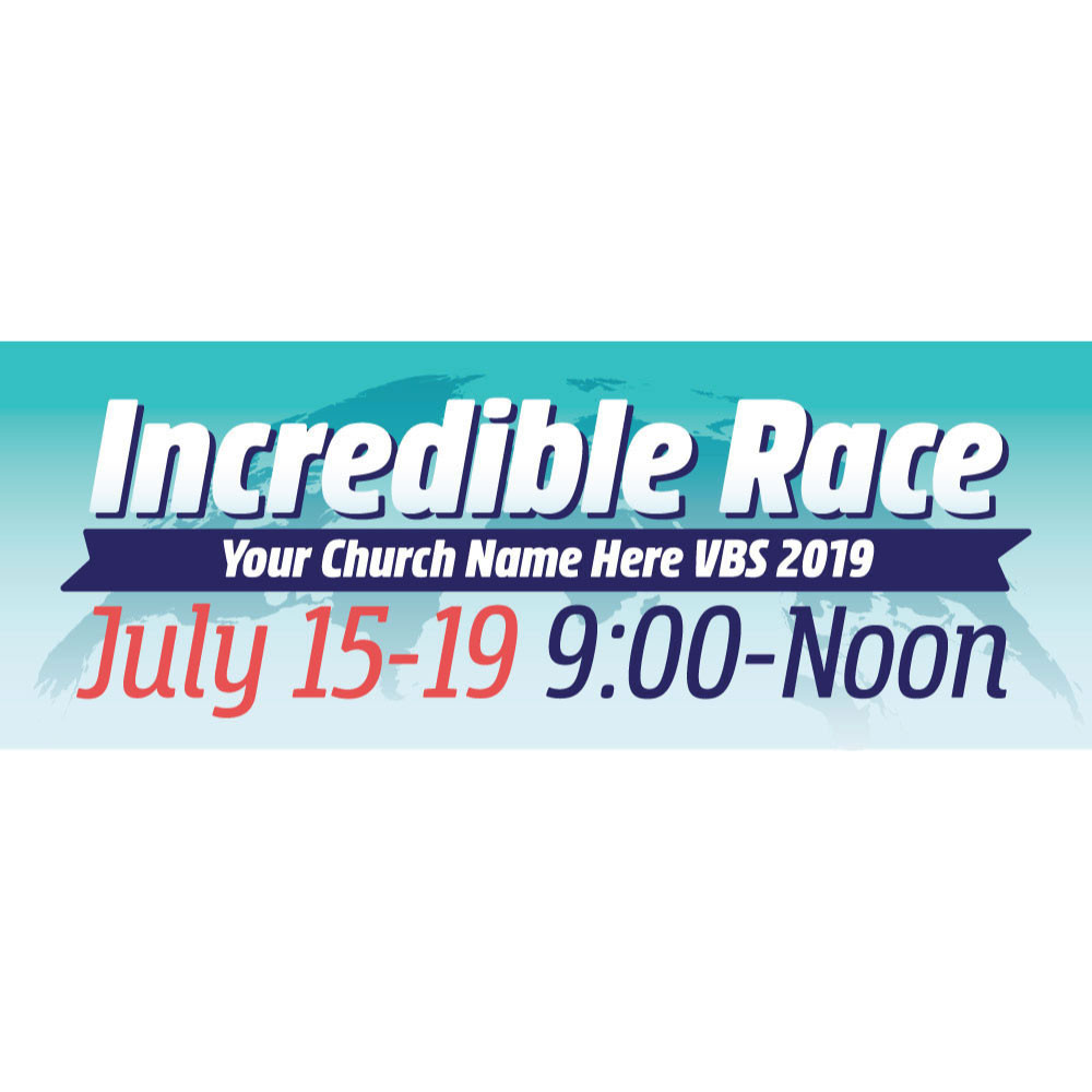 Worldwide Race VBS - Custom Outdoor Vinyl Banner for VBS 2019 -  B91020