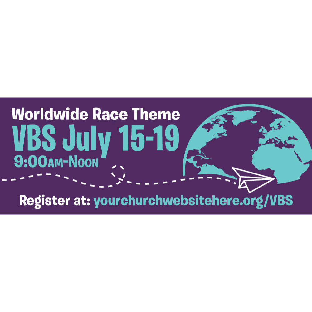 Worldwide Race VBS - Custom Outdoor Vinyl Banner for VBS 2019 -  B91041