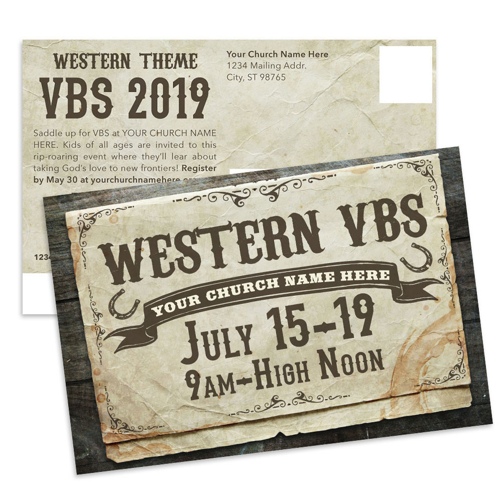 Customizable VBS Postcards - Western Theme -  PC91024