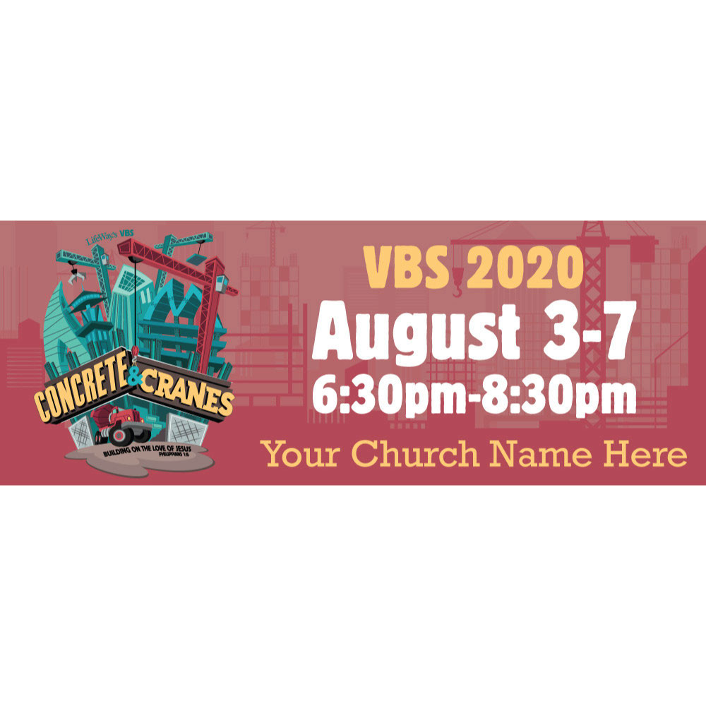 Concrete & Cranes VBS - Custom Outdoor Vinyl Banner -  B90508