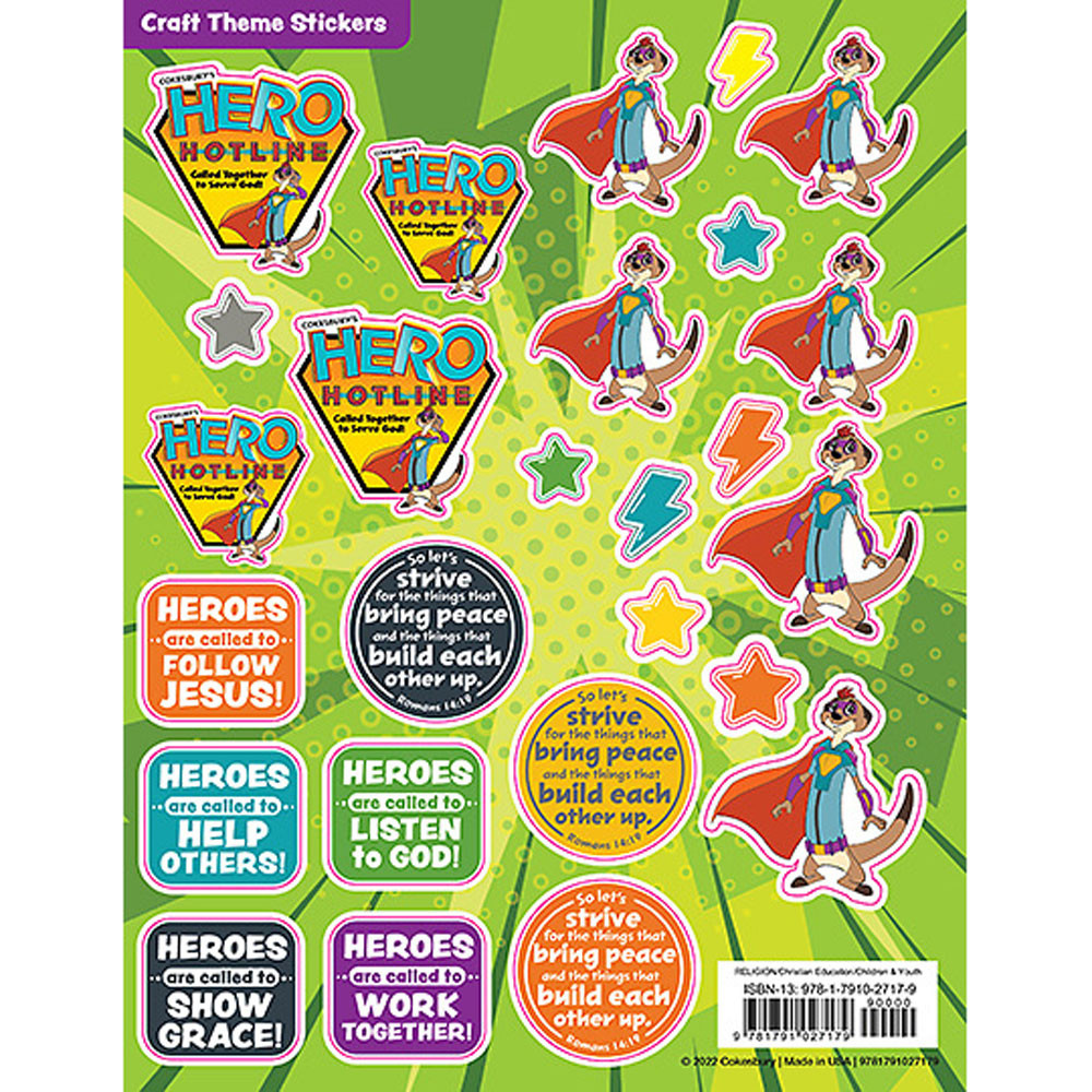 Craft Theme Stickers (Pack of 12) - Hero Hotline VBS 2023 by Cokesbury